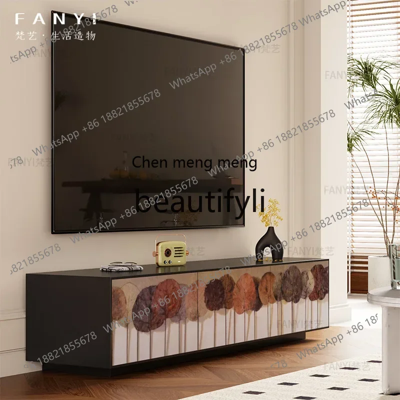 zqxTV cabinet, high-end living room, simple and modern side cabinet bedroom integrated free installation side cabinet customizat