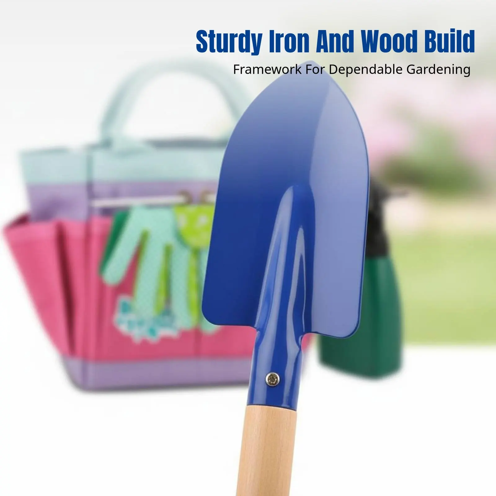 Seasonal Garden Kids Gardening Tools, Iron Rake, Trowel, Planting, Flower Care, Apron, Gloves, Outdoor Activity