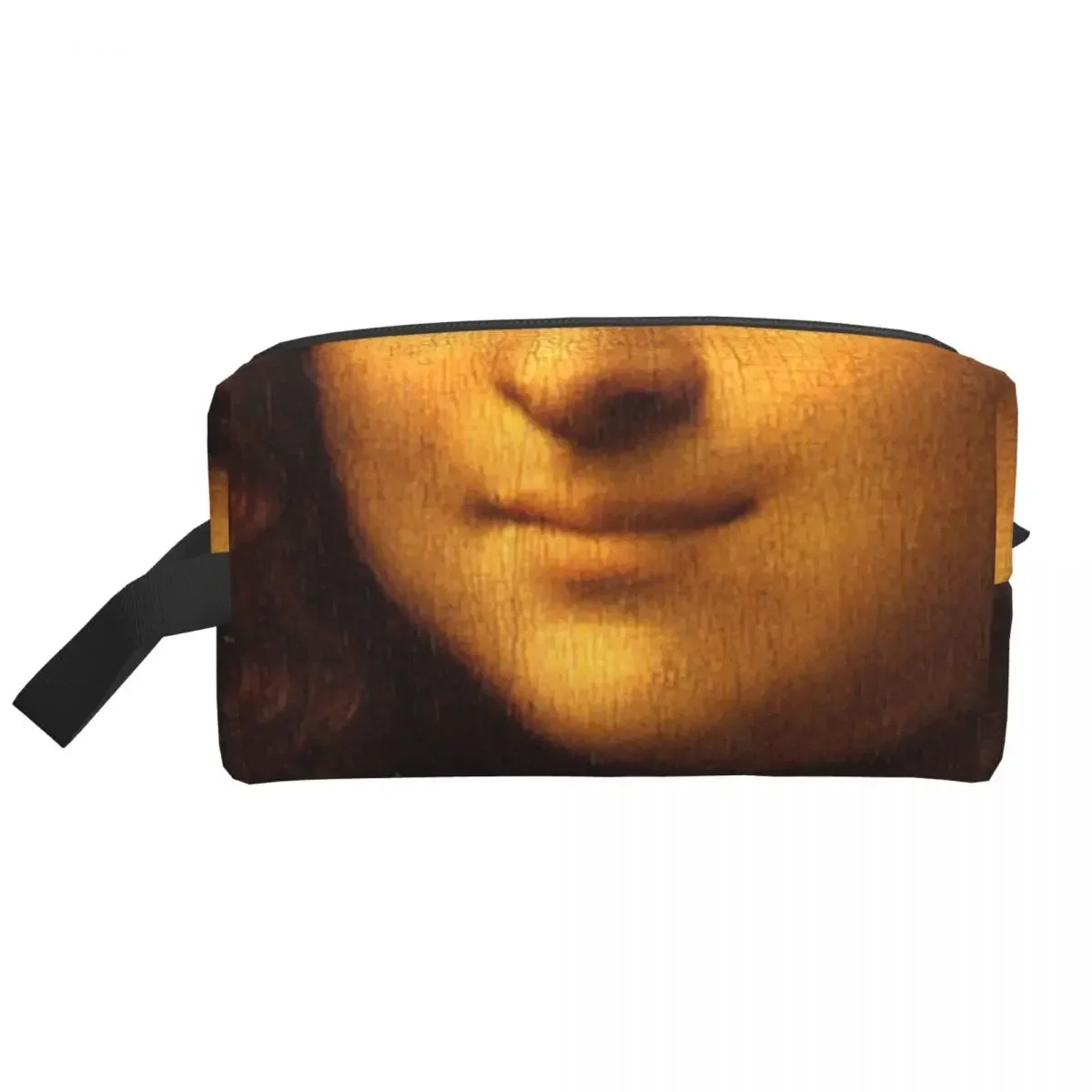 Mysterious Smile Leonardo Da Vinci Travel Cosmetic Bag Women Mona Lisa Toiletry Makeup Organizer Ladies Beauty Storage Dopp Kit