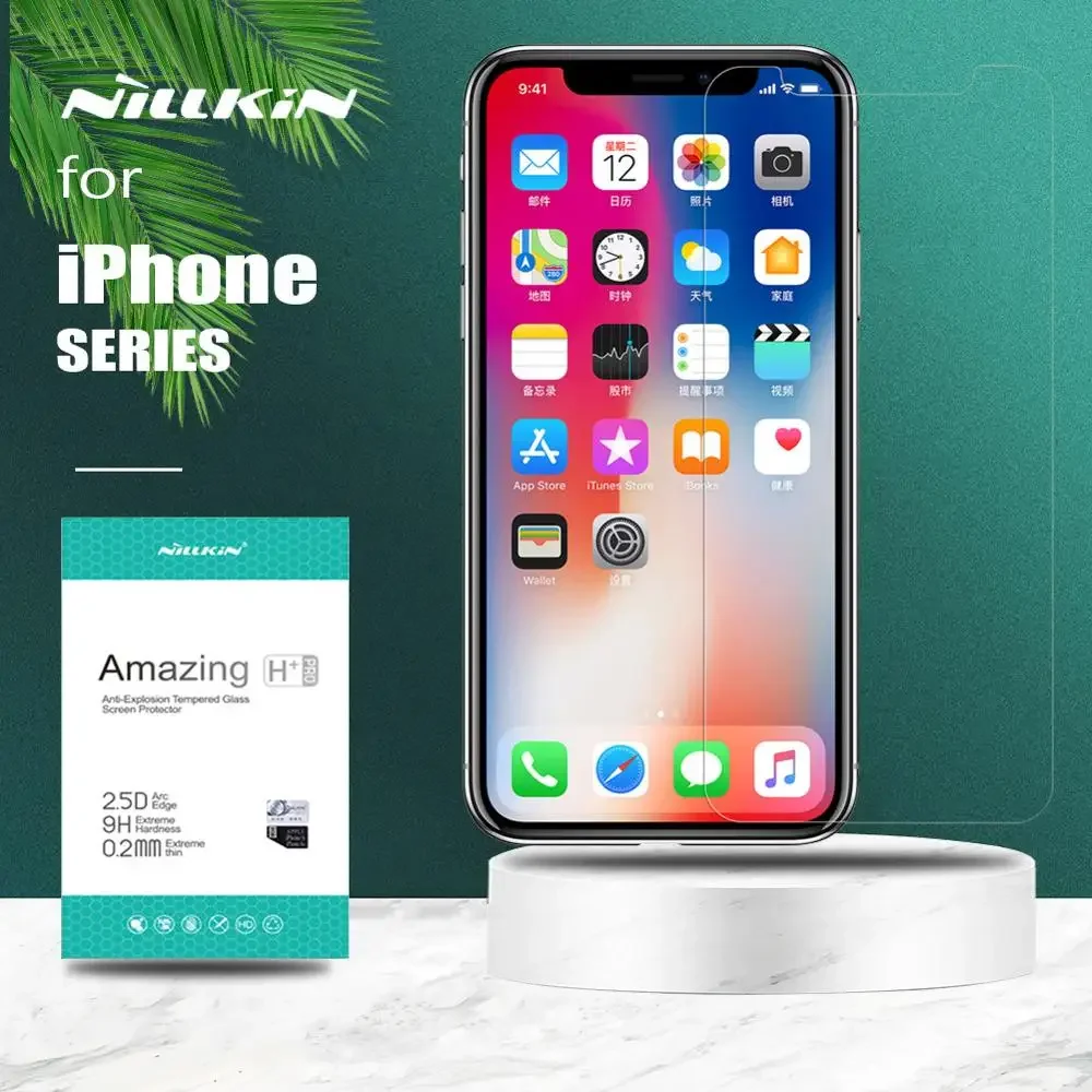 

Nillkin for iPhone 15 14 Plus 13 12 11 Pro X XS Max XR Glass H+ Pro Tempered Glass Screen Protector For iPhone 7 8 Plus SE 2020