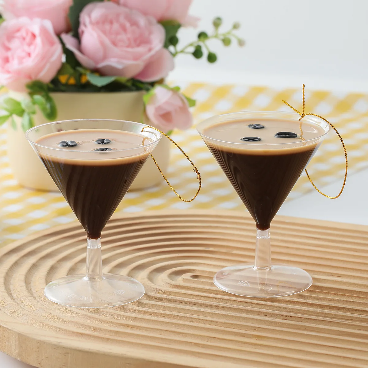 

Поддельная чашка мартини, кофе, искусственный напиток, напиток, украшение для рождественской елки, кулон, имитация модели, декор, 2 шт./лот