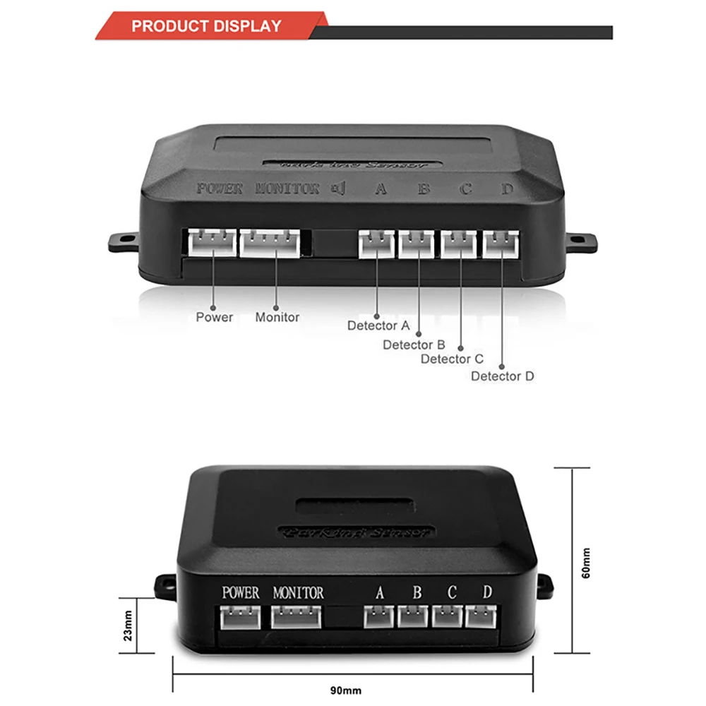 4 Sensors Buzzer 22mm Car Parking Sensor Kit Reverse Backup Radar Sound Alert Indicator Probe System 12V Security Monitoring