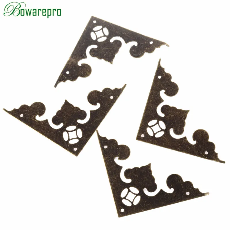 4Pcs 58mm Antique Corner Brackets Jewelry Gift Box Wooden Case Table Feet Leg Book Corner Decorative Protector Cover with Screws