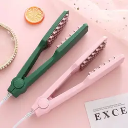 Professional Volumizing Hair Iron Ceramic 3D Grid Hair Crimper Curling Tools Splint Flat Iron Hair Styling Tools