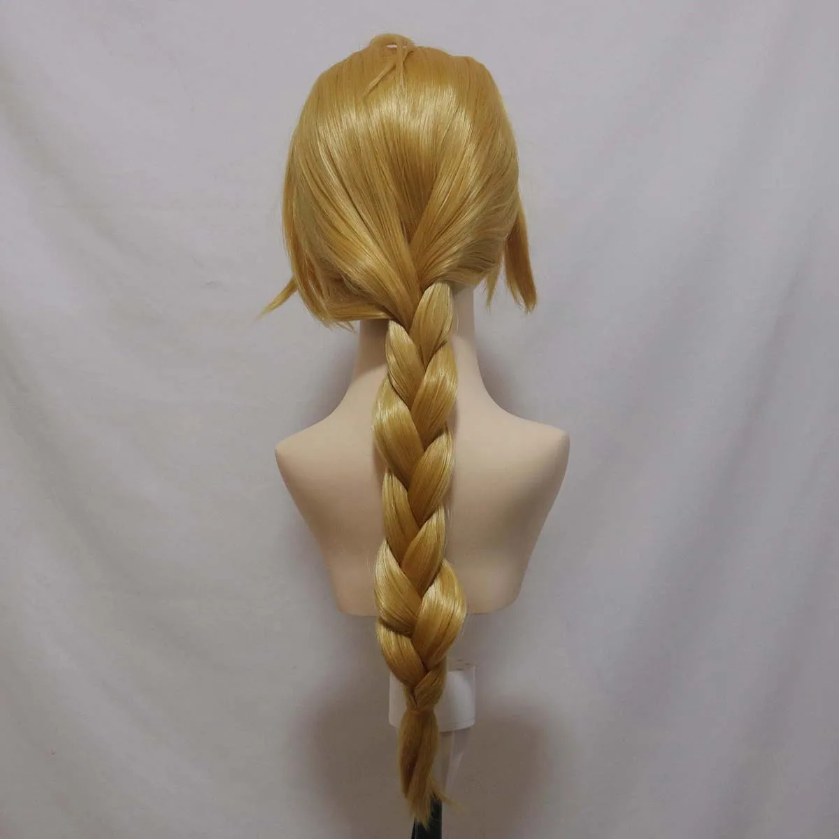 Parrucca da uomo in fibra ad alta temperatura cosplay intrecciata bionda Fullmetal Alchemist Edward Elric