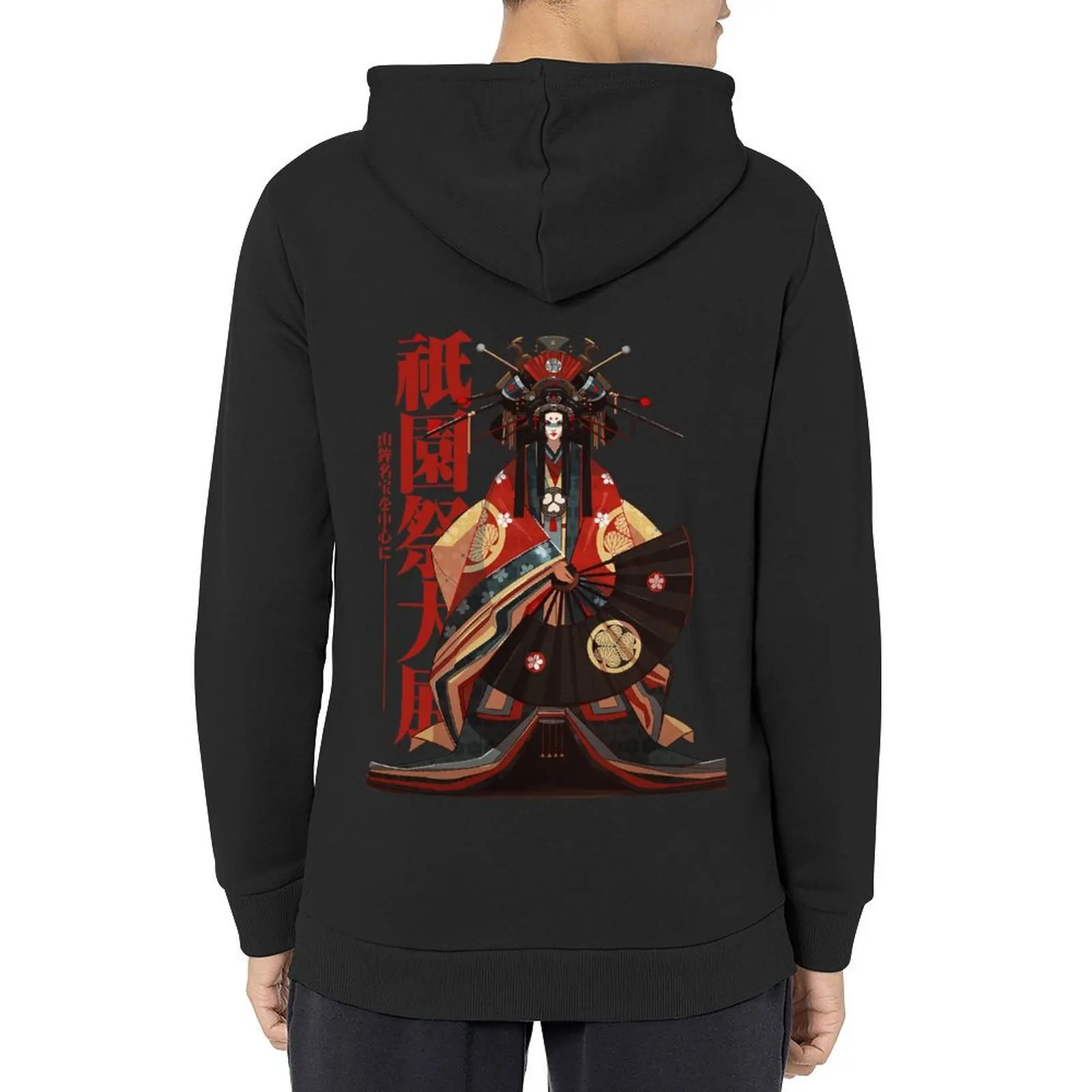 

Japanese Geisha Kanji Ornament Fine Art Hoodie korean autumn clothes clothes for men male clothes men's big size hoodie