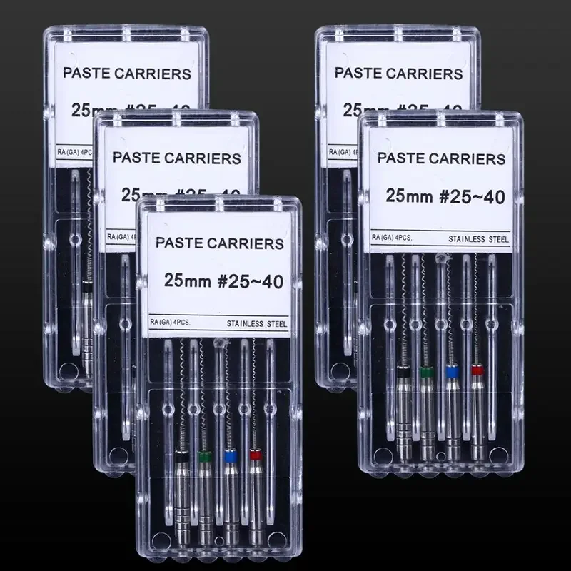 4pcs/Box  Dental Rotary Paste Carriers Spiral Filler Lentulo Assorted Engine Filling Paste Dentistry Tool ﻿