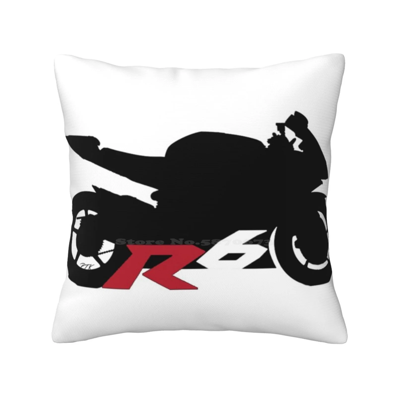 R6 Silhouette Funny Cute Decor Square Pillowcase Ptk Moto Ptk Designs Motorcycles R6 Calamari Race Team