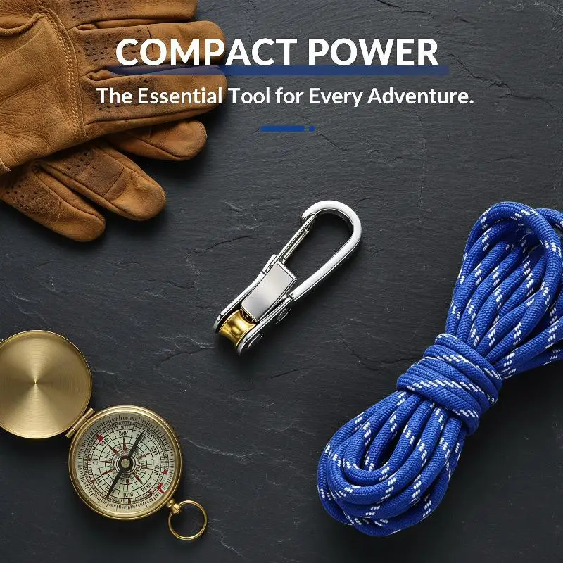 Heavy Duty Roller Rope Tying Tool Tensioner with Retractable Buckle Waterproof for Outdoor Fishing Gear Bundling