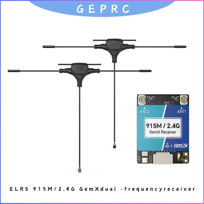 

GEPRC ELRS Gemini Dual Band Receiver, 2.4Ghz & 915Mhz with 1000Hz Rate, 100mW Return Power for RC FPV Drone Long Range