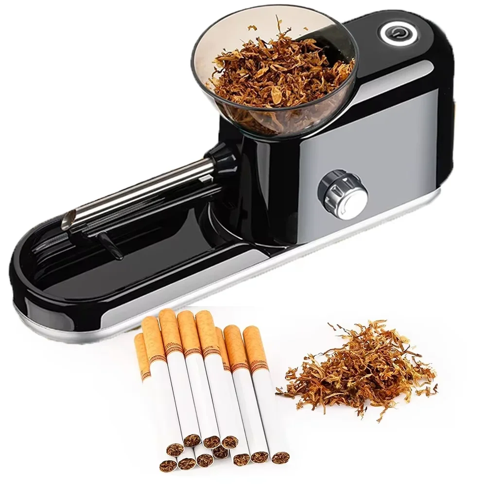 Electric Cigarette Rolling Machine Automatic Loader Portable Pre Rolled Cones Filling Tobacco Smoking King Size 6.5/8MM Injector