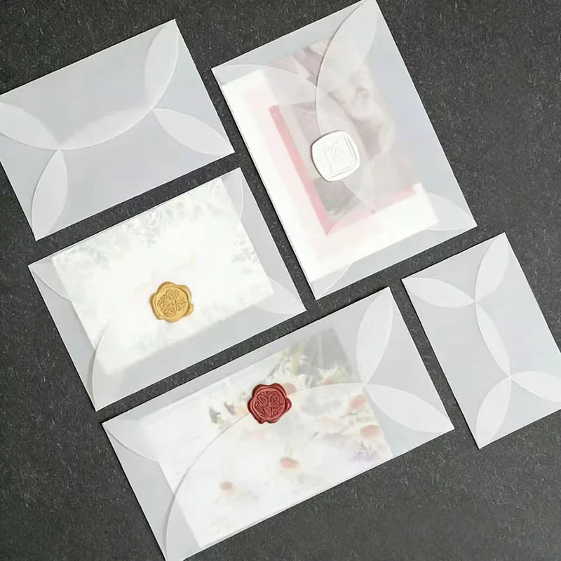 50pcs Translucent Blank Envelope Various sizes for Postcards Message card Letters Business Wedding invitations Gift packaging