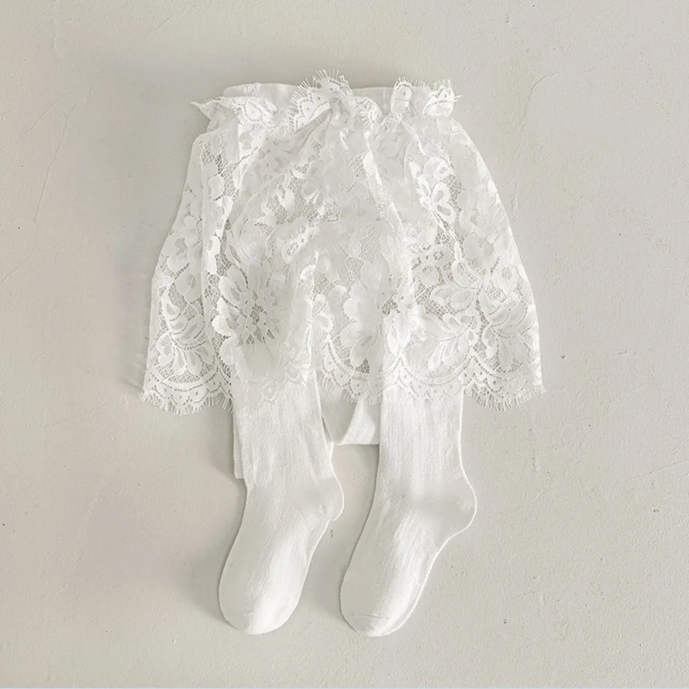 

Breathable Baby Girls Lace Tights with Skirt Children Pantyhose Thin Sweet Leggings Kids