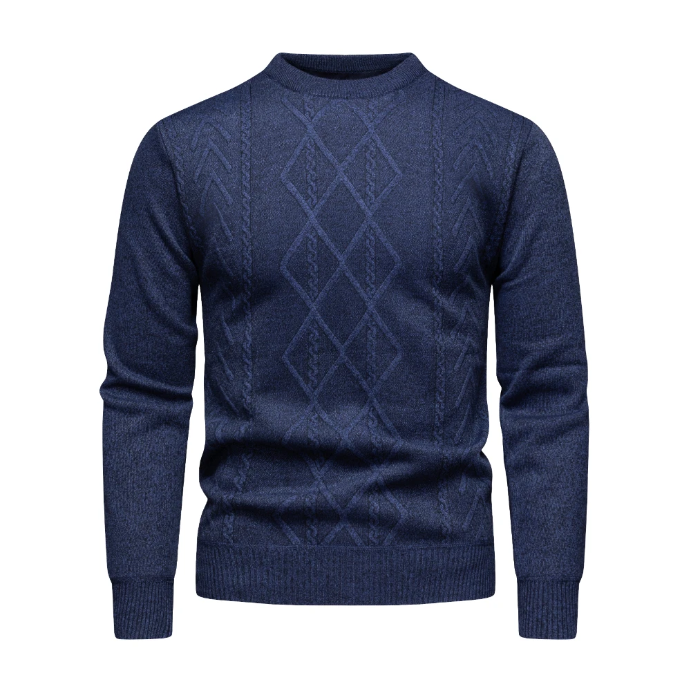 COODRONY Brand Men's Sweaters A&W Thick Warm Pullover With Liner Casual Argyle O-Neck Soft Sweater Men Clothing XXS - XL 5085