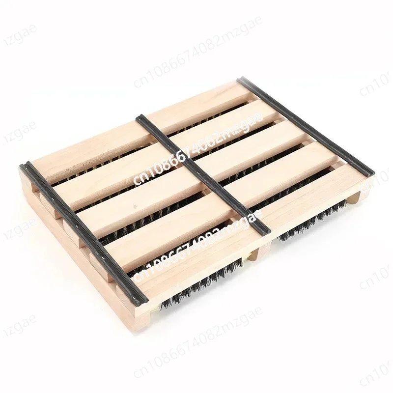 Shoe Shining Brush Cleaning Tool Lazy People Semi-automatic Solid Wood Outdoor Portable Shoe Shining Device