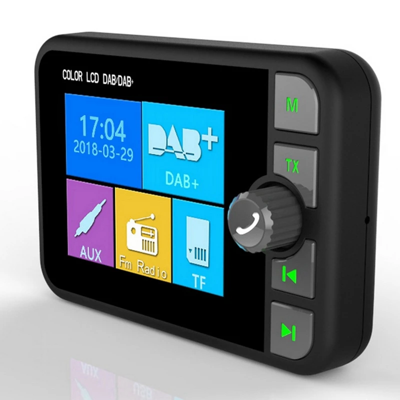 Adaptador de Radio Digital DAB/DAB+ para coche con LCD de 2,4 ", transmisor FM Compatible con Bluetooth, llamadas manos libres para coches
