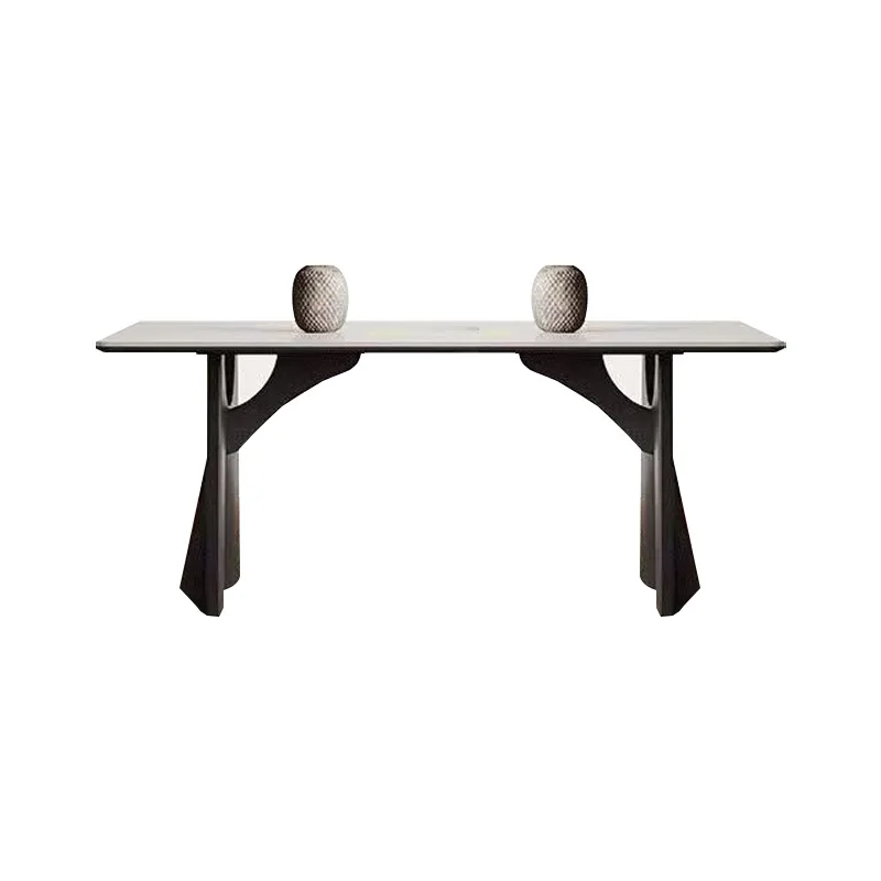 

Medieval style solid wood rock slab dining table household small apartment modern simple French retro rectangular dining table