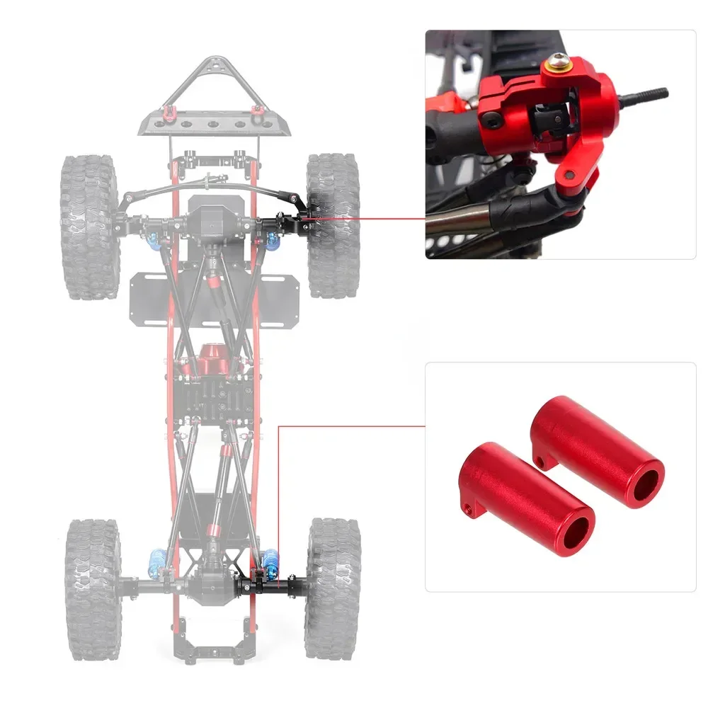 ที่ยึดพวงมาลัยโลหะด้านหน้าชุด kunci AS Roda หลังสำหรับ SCX10ตามแนวแกน II 90046 90047ชิ้นส่วน mobil RC คุณภาพสูง