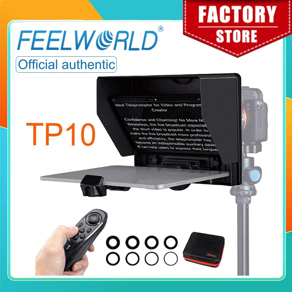 

FEELWORLD Teleprompter TP10 for iPad Tablet DSLR Camera Amp Smartphone Shooting APP Compatible with iOS/Android