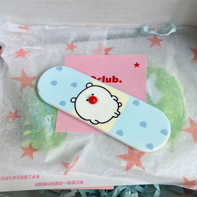 Korean Blue Plaid Pattern Phone Case For iPhone 16 Pro 15 13 14 Pro Max Cover with Cute Bear Stand Holder Hard Cases Lovely Capa