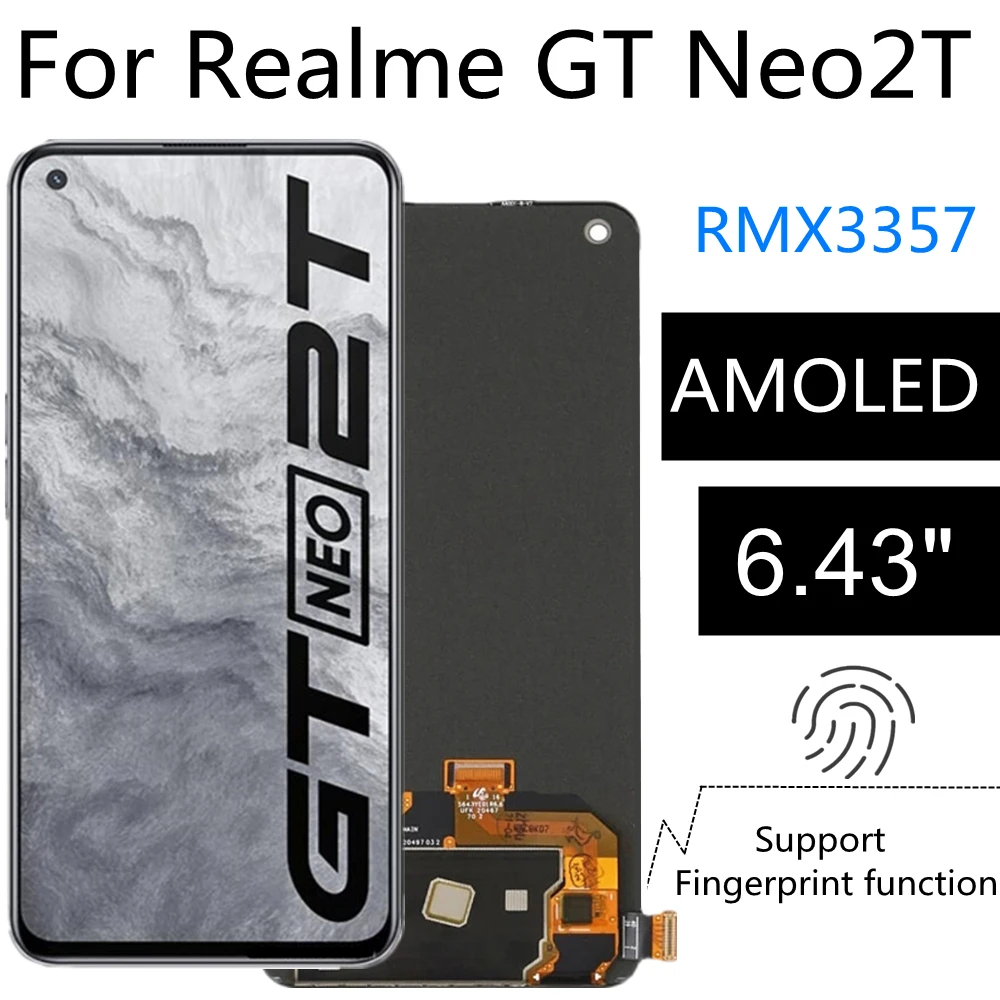 6.43  AMOLED For Realme GT Neo2T LCD Display Touch Screen Assembly Replacement Accessory For GT Neo 2T LCD