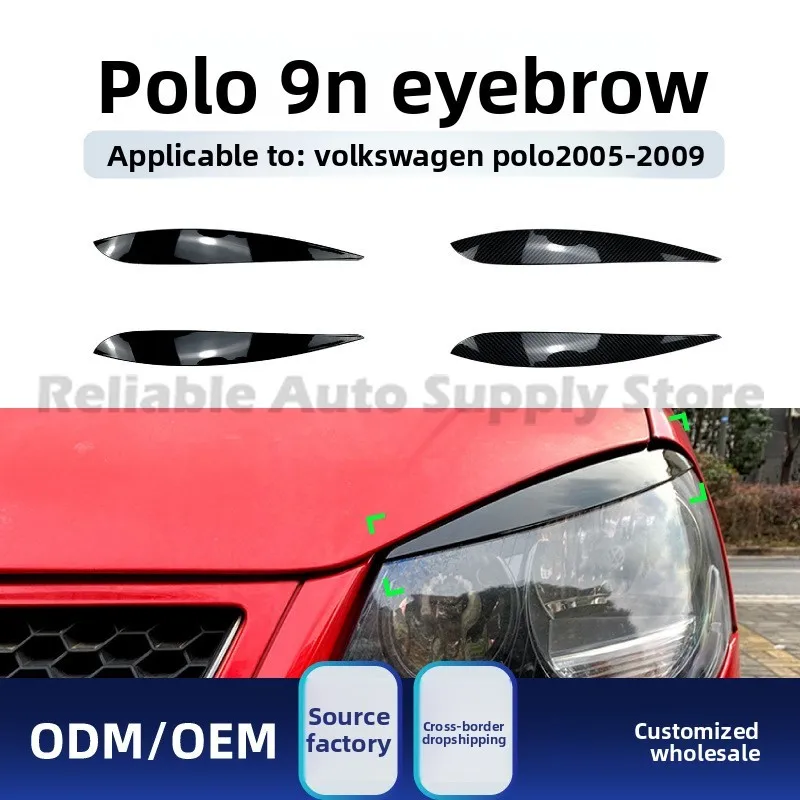 

Для Volkswagen Polo 9N 2005-2009 наклейка на фару для бровей, наклейка, обновленная стильная прочная виниловая наклейка, авто украшение
