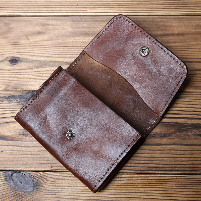 Nzpj Retro Leder Herren Karten paket natürliche Rindsleder Wechsel paket Schlüssel tasche Damen Bankkarte Pack Führerschein paket – Detail 6