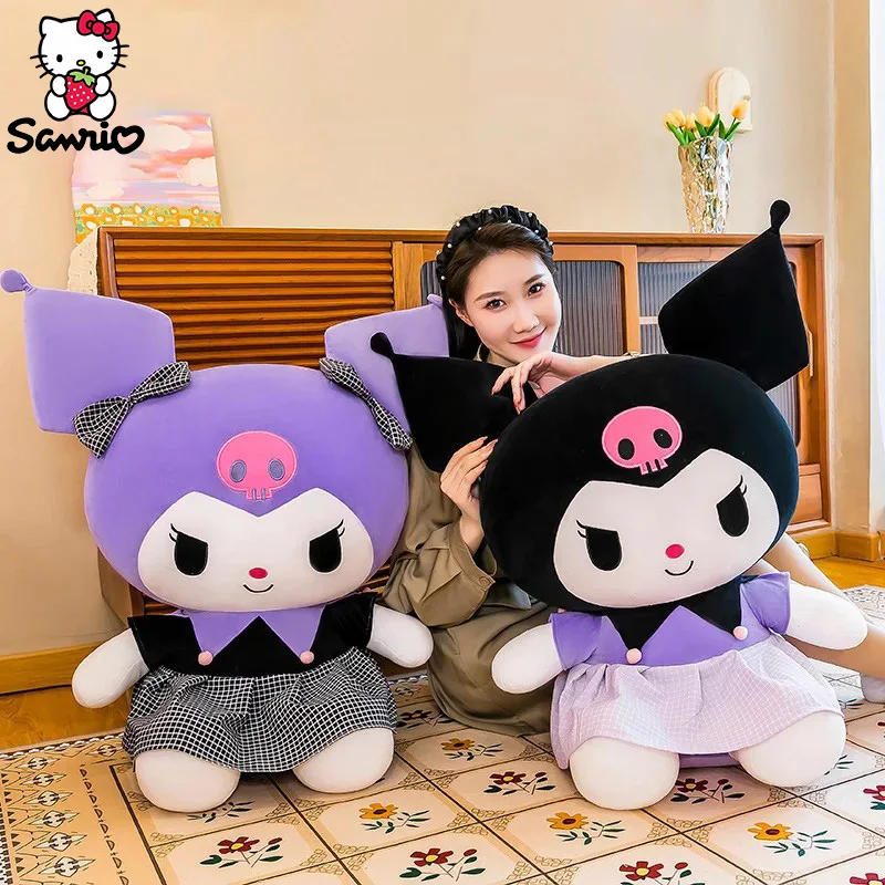 35Cm Sanrio Plushies Doll Kuromi Stuffed Plush Toy Hello Kitty Plush Pillow Kt My Melody Room Decoration Kid Birthday Gift Girl