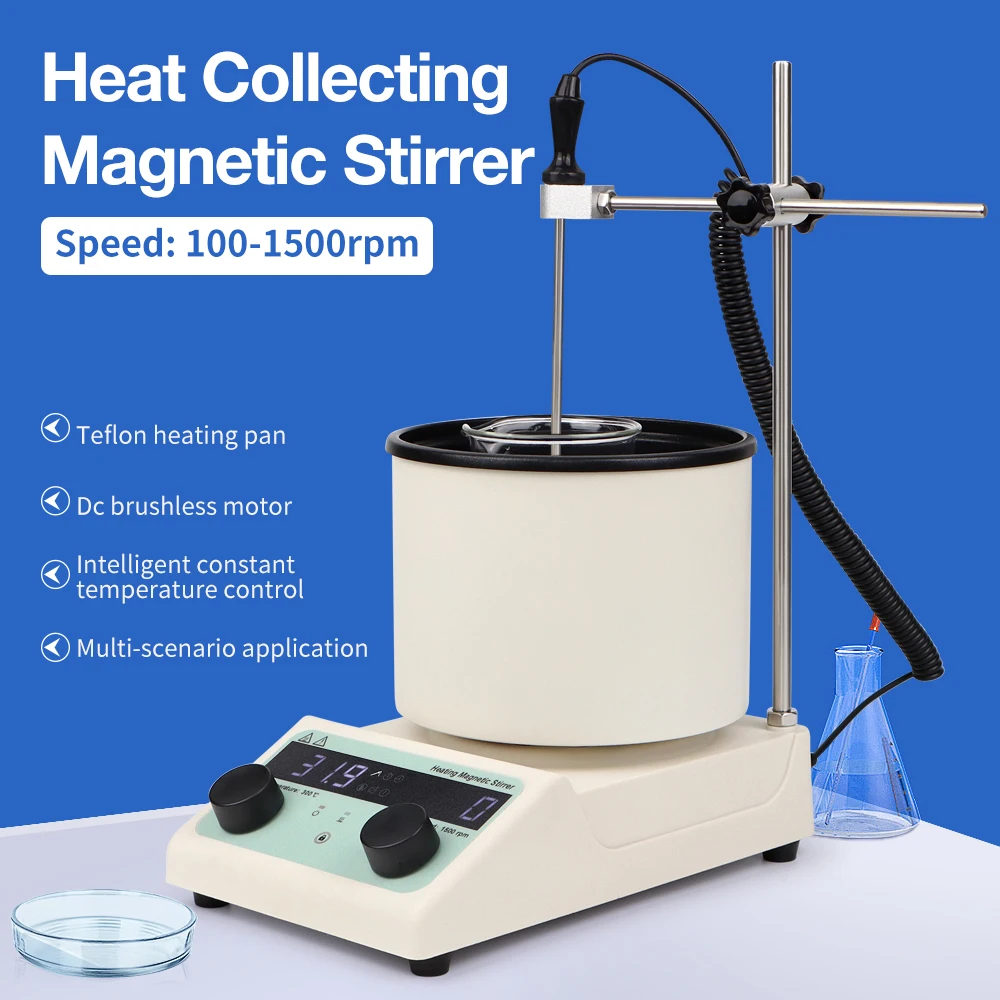 Heating Collecting Magnetic Stirrer Pot Oil Water Bath Magnetic Stirrer 1500rpm Mixing Pot Laboratory Equipment With Stir Bar