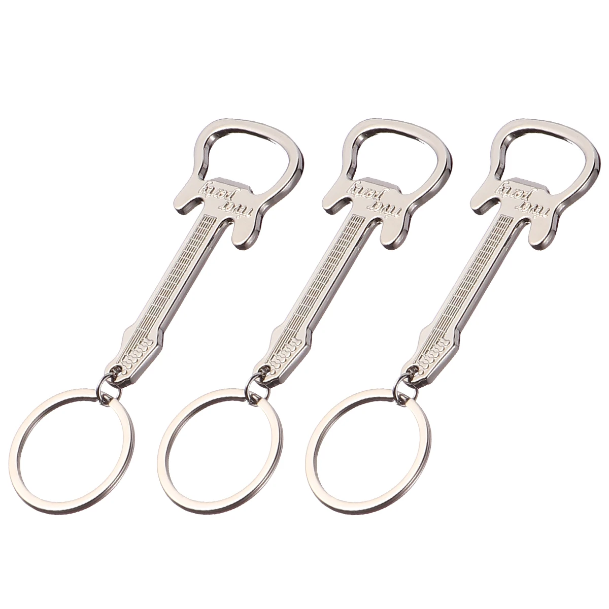 

3 Pcs Metal Bottle Opener Keychain Guitar Music Decor Beer Keychains Wrist Rings Creative Gifts Kitchen Bar Tools