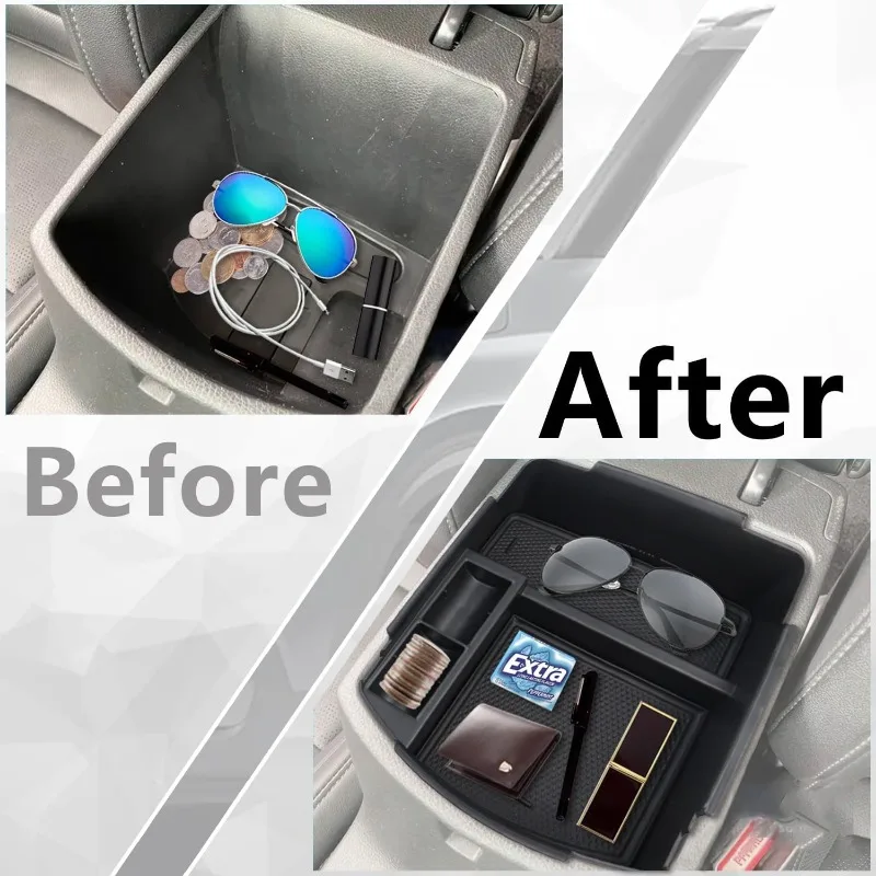 Center Console Organizer Tray Compatible with Kia Seltos 2020 2021 2022 2023 2024 2025, Insert Storage Box Coin and Sunglasses H