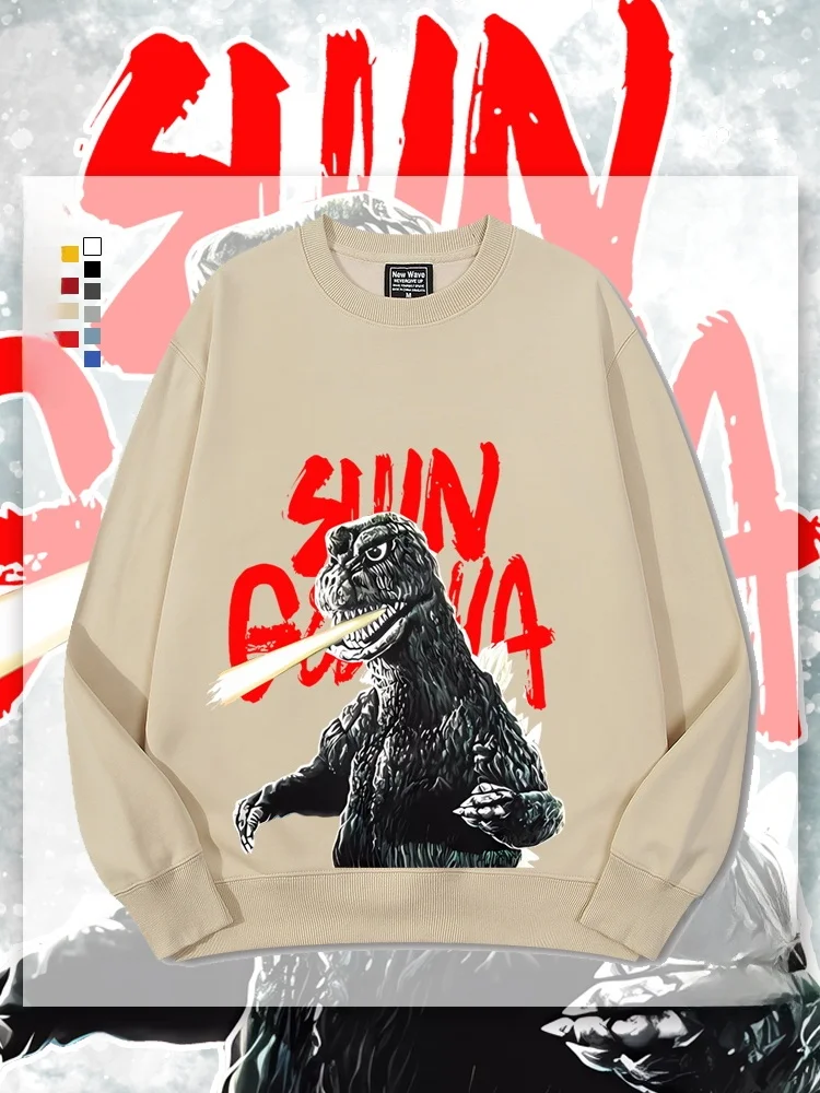 

Ретро-свитшот с принтом и флисовой подкладкой, круглый вырез, для детей, модный бренд, плотный, весна-осень-зима