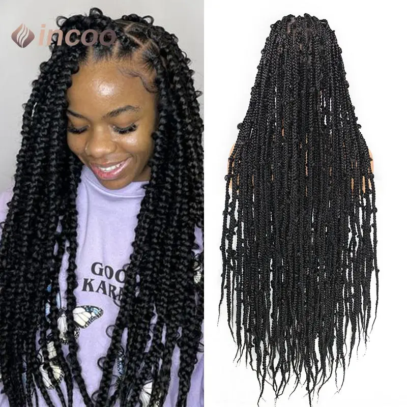 Long 38Inch Synthetic 360 Full Lace Front Braided Wigs for Black Women Butterfly Locs Braids Wigs Cornrow Lace Front Braided Wig