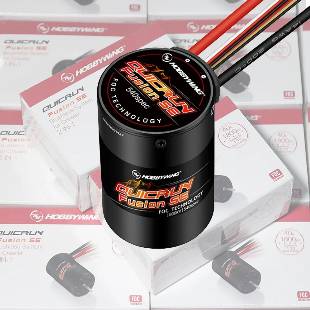 Hobbywing Quicrun Fusion SE 1800KV Motore ESC Combo 40A, Sistema Integrato per Modelli di Auto Crawler 1/8 RC