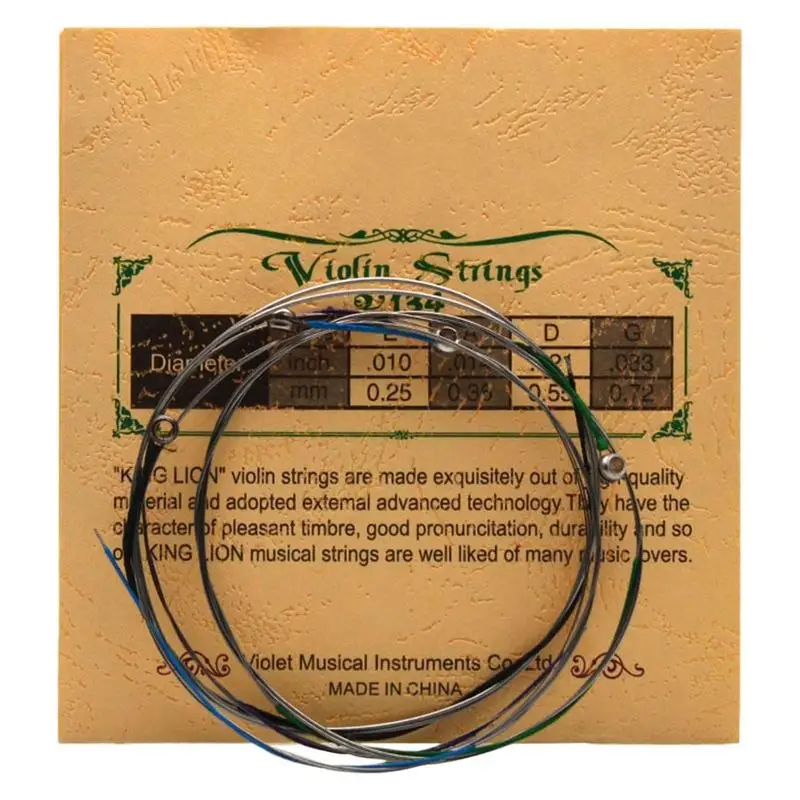 Violin String Set Steel Core Violin Strings Rich Tone Instruments Replacement Strings For Electric And Acoustic Violins Fiddle