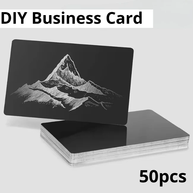

50pcs Laser Engraving Blanks Aluminum Sheet Laser Engraving Business Card Multipurpose DIY Gift Cards 86 x 54 x 0.21 mm