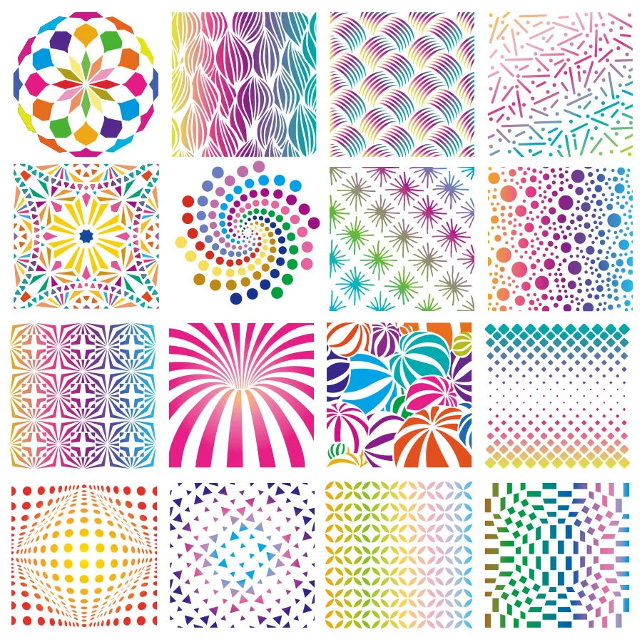 16Pcs/Set 15cm Mandala Geometry Two Design DIY Layering Stencils Painting Scrapbook Coloring Embossing Album Decorative Template