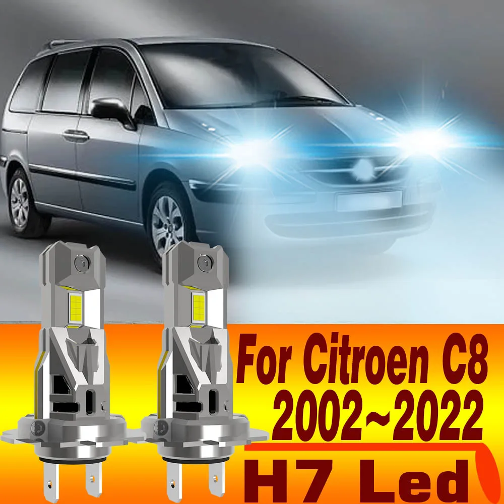 

2 шт. H7 светодиодные фары Canbus без ошибок высокой мощности H18 автомобильная лампа 6000K белого света мото диодная лампа 12 В 55 Вт для Citroen C8 2002 ~ 2022