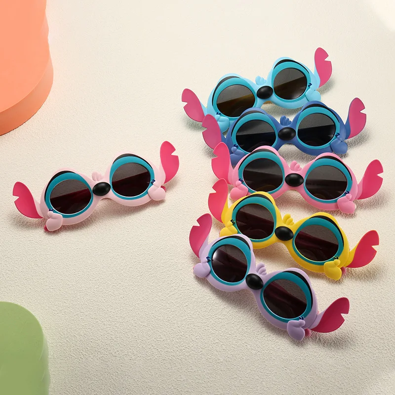 Disney Stitch Children Sunglasses Kawaii Anime Cartoon Y2K Polarized Soft Sunglasses Uv400 Anti-Uva Uvb Outdoor Goggles Toy Gift