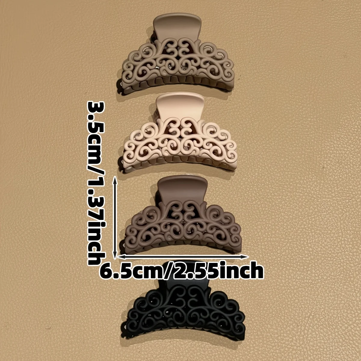 4Pcs Fashionable Hollow-Out Korean-Style Medium-Sized Hair Clips for Women, Suitable for Half-Tied Hairstyles, Bathing, and Updos, Matte Finish, Elegant Shark Clips, Hair Accessories for Daily Use