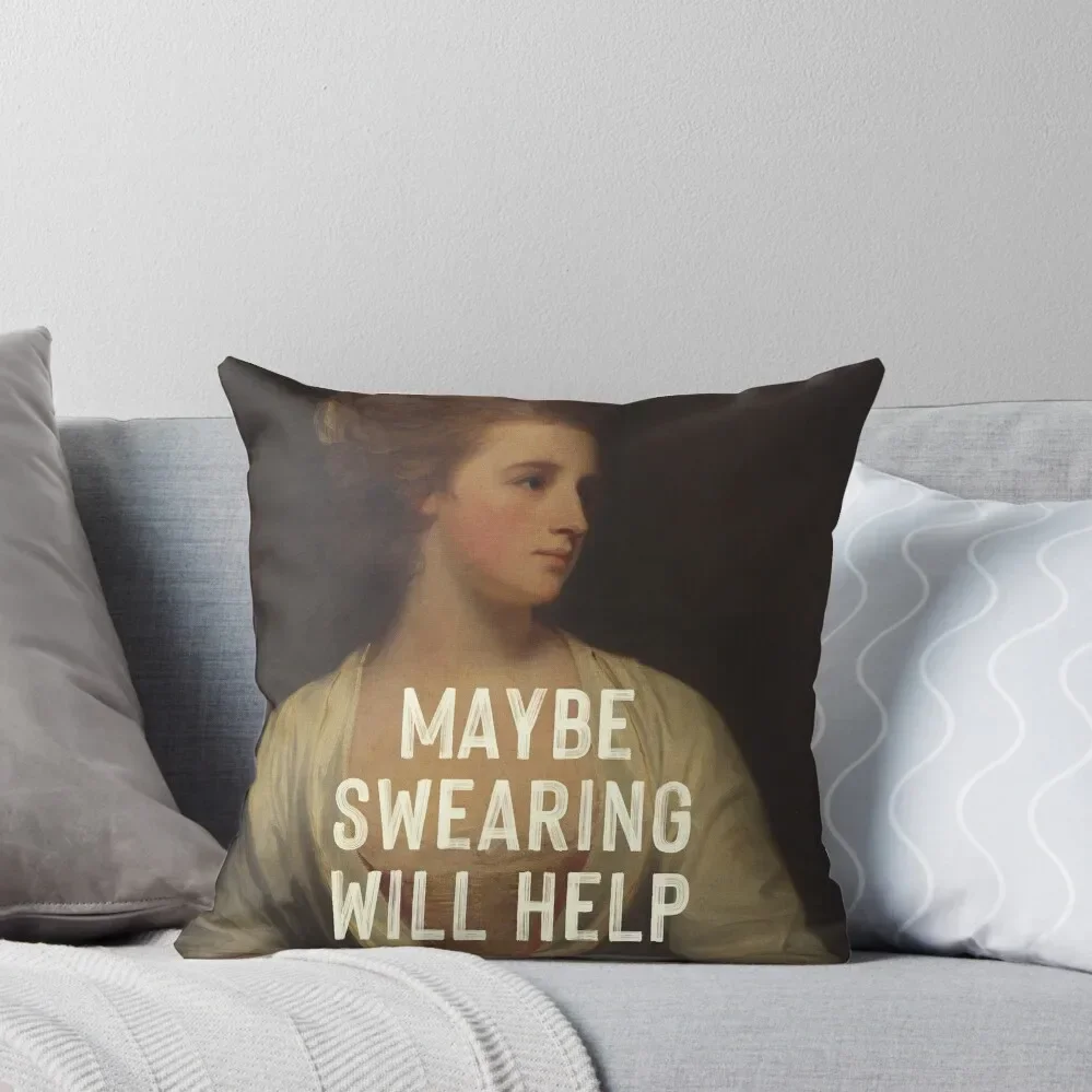 Maybe Swearing Will Help Throw Pillow Christmas Cushion For Home Decorative Cushions For Living Room pillow