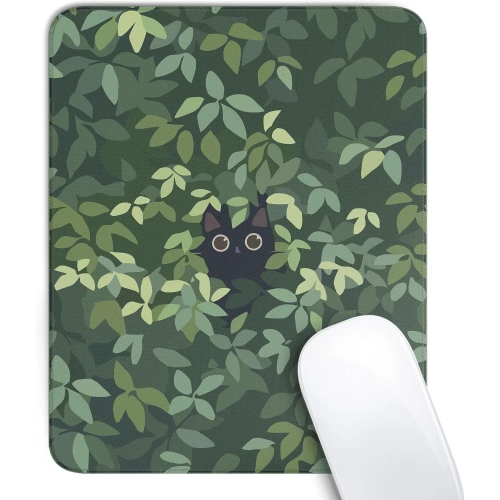 

Квадратный коврик для мыши с черным котом в стиле аниме, коврики для мыши с милым котом для беспроводной мыши, настольные аксессуары, дорожный коврик для мыши 10 x 8 дюймов с нескользящей накладкой