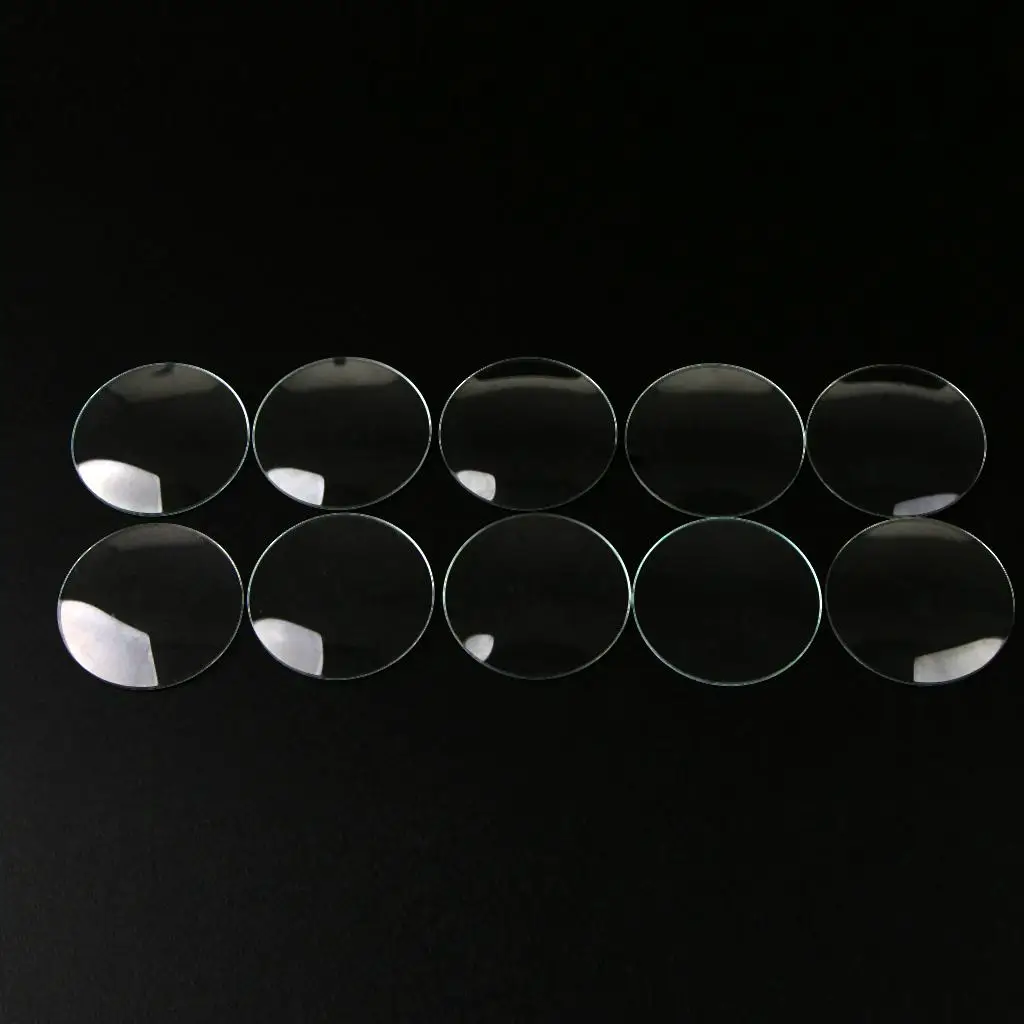 10x Mineral Glass 1.0mm Thick Double Domed 28mm-33mm Clear Watch Crystal