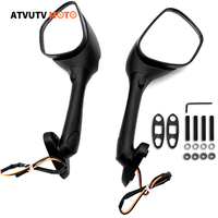 Motorcycle Rearview Mirror With Led Lights For SUZUKI GSXR 600 GSXR 750 GSXR 1000 2005 2006 2007 2008 K5 K6 K7 K8 K9 Black/clear