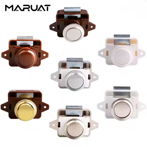 RV Push Lock Latch Button Locks for Camper Car Boat Caravan Button Keyless Locks Diameter 26mm Cabinet Drawer Furniture Locks