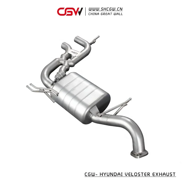 Active Sound Valve Exhaust Muffler System with Dual Tip for Veloster 1.6-1.8T