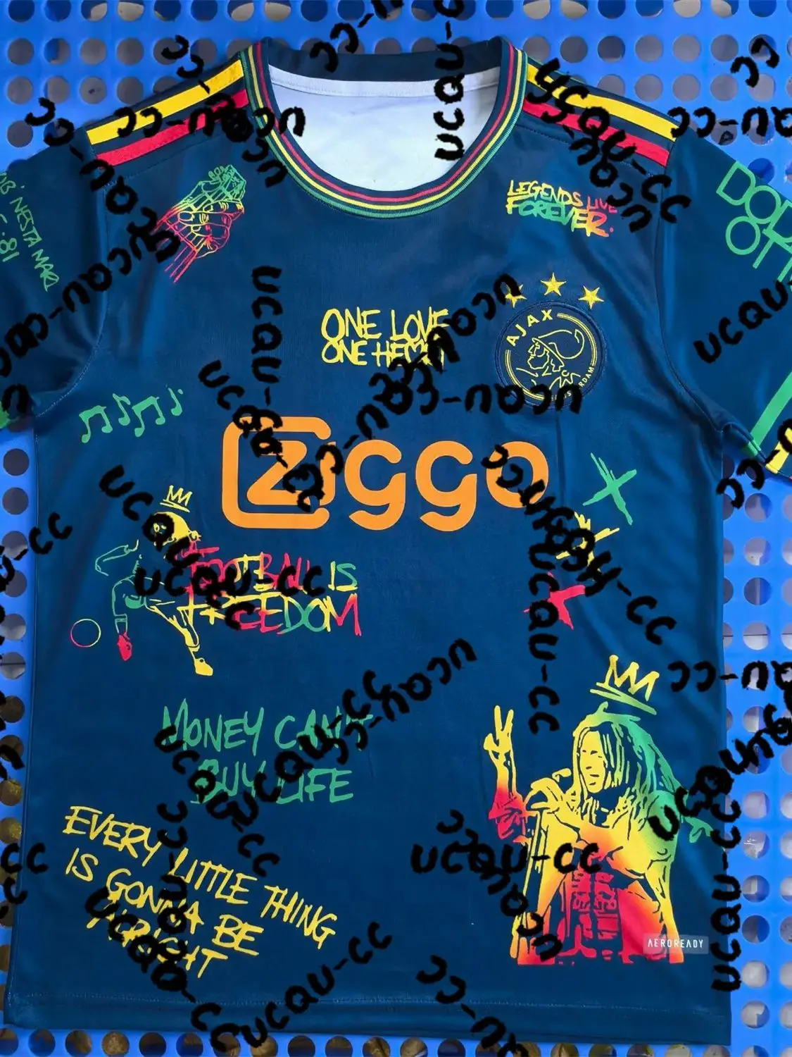 Ajax herenshirt 2026, voetbal-T-shirt, Bob Marley Special Edition, fan sportkleding, casual sportkleding - afbeelding 2