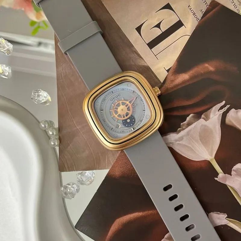 Nova moda grande mostrador luz luxo temperamento relógio feminino casual pulseira de silicone relógio feminino presente para mulher