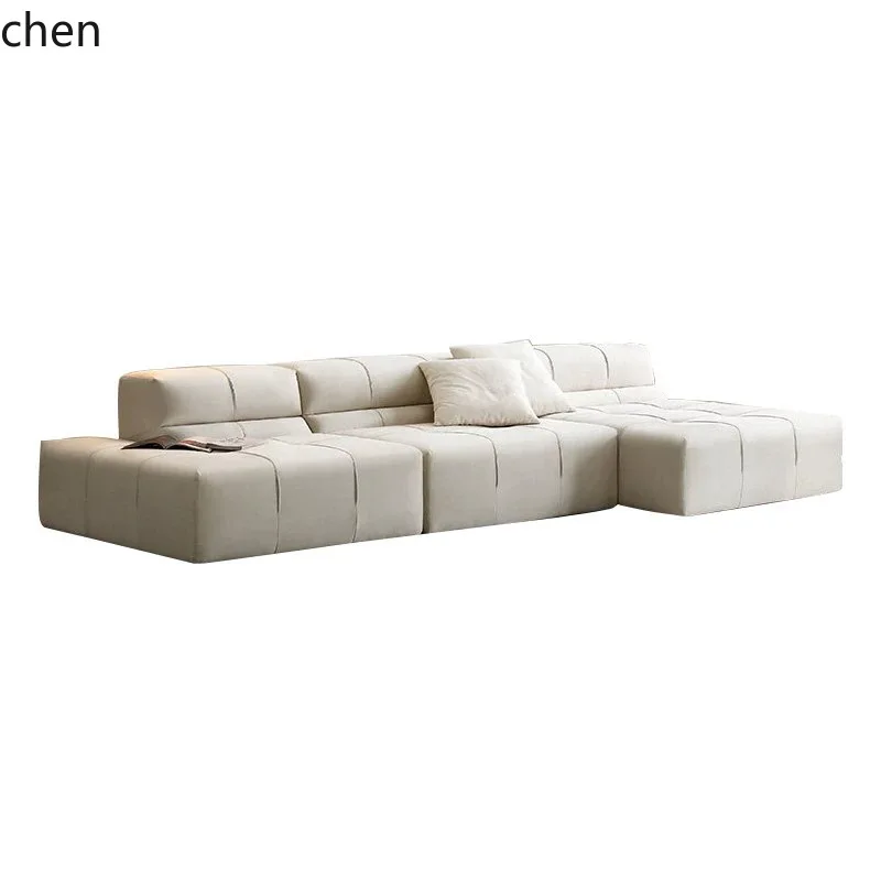 Chocolate Module Combination Sofa Modern Living Room Corner Tofu Block Fabric Sofa Furniture