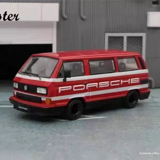 1:64 Master Volkswagen T3 Bay Porsche Maite Van Model Simulation Alloy Car Model